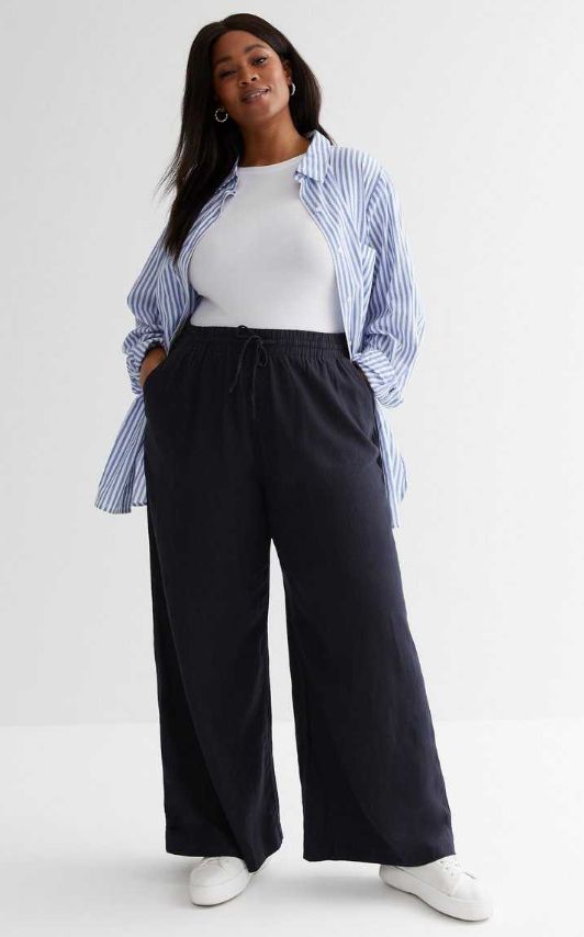 plus size wide leg trousers new look