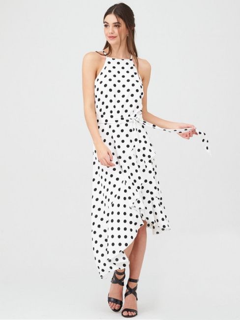 littlewoods black white dot dress