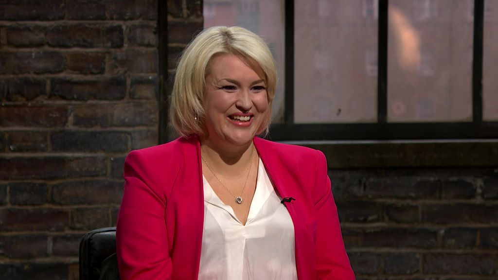 Sara Davies smiles on BBC's Dragons' Den