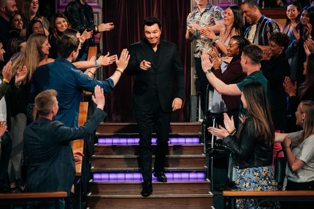 The Late Late Show with James Corden airing Wednesday, April 17, 2019, with guests Linda Cardellini and Seth MacFarlane.