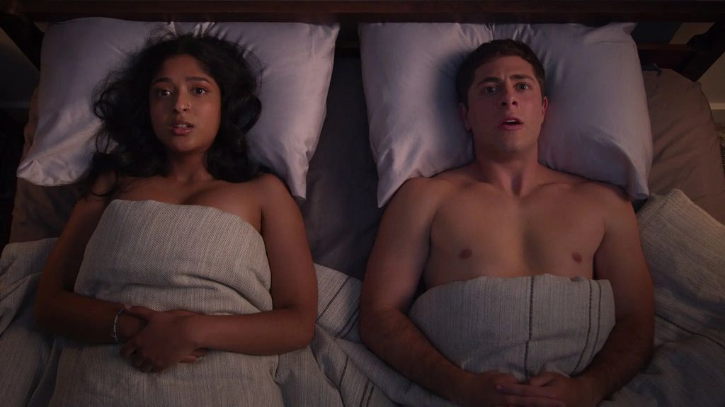 Devi and Ben in bed in Never Have I Ever