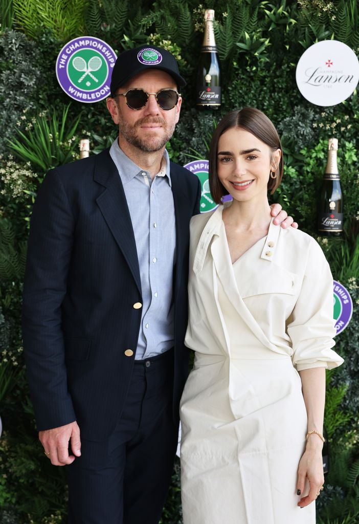 charlie mcdowell and lily collins at wimbledon
