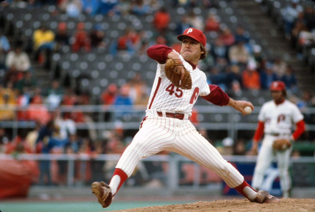 Pitcher Tug McGraw #45 of the Philadelphia Phillies pitches during an Major League Baseball game circa 1978 at Veterans Stadium in Philadelphia, Pennsylvania. McGraw played for the Phillies from 1975-84