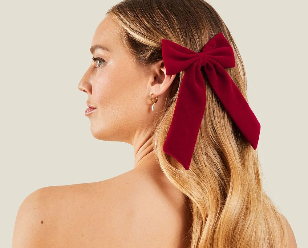 Accessorize Velvet Bow Hair Clip 
