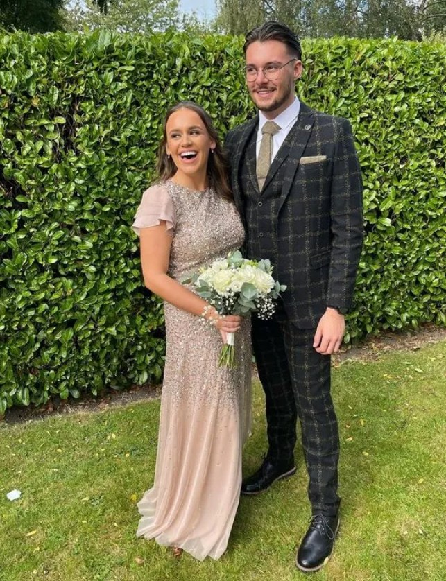 Strictly winner Ellie Leach with ex boyfriend Reagan Pettman wearing bridesmaid dress