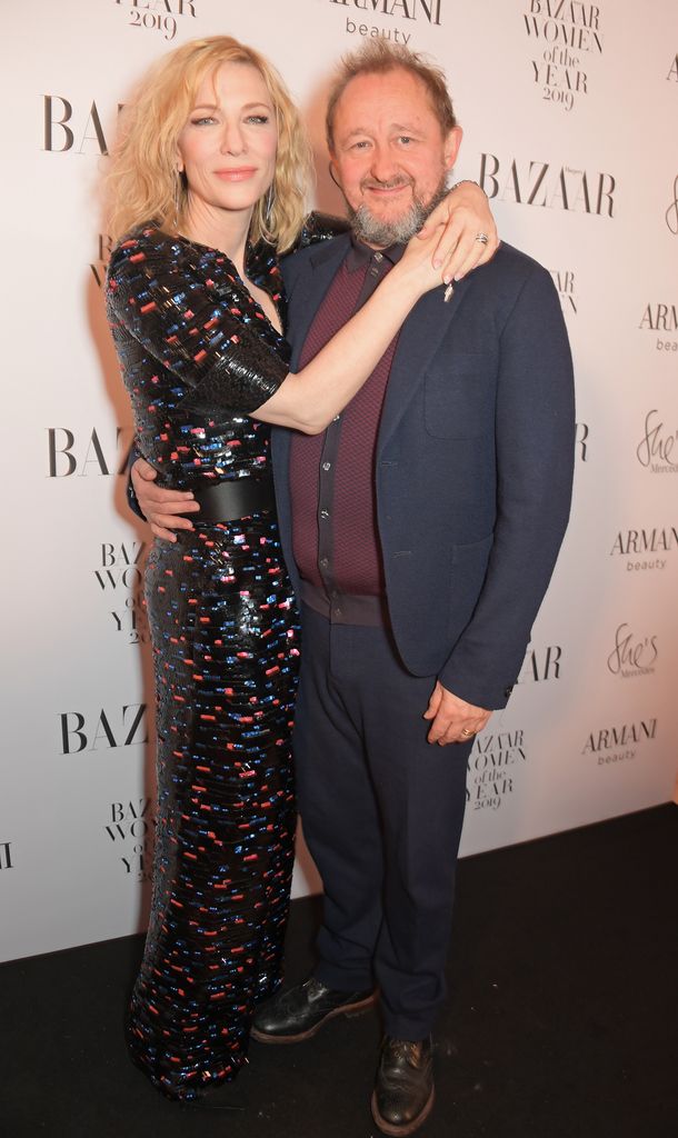 Cate Blanchett and Andrew Upton attend the Harper's Bazaar Women of the Year Awards 2019, in partnership with Armani Beauty, at Claridge's Hotel on October 29, 2019 in London, England