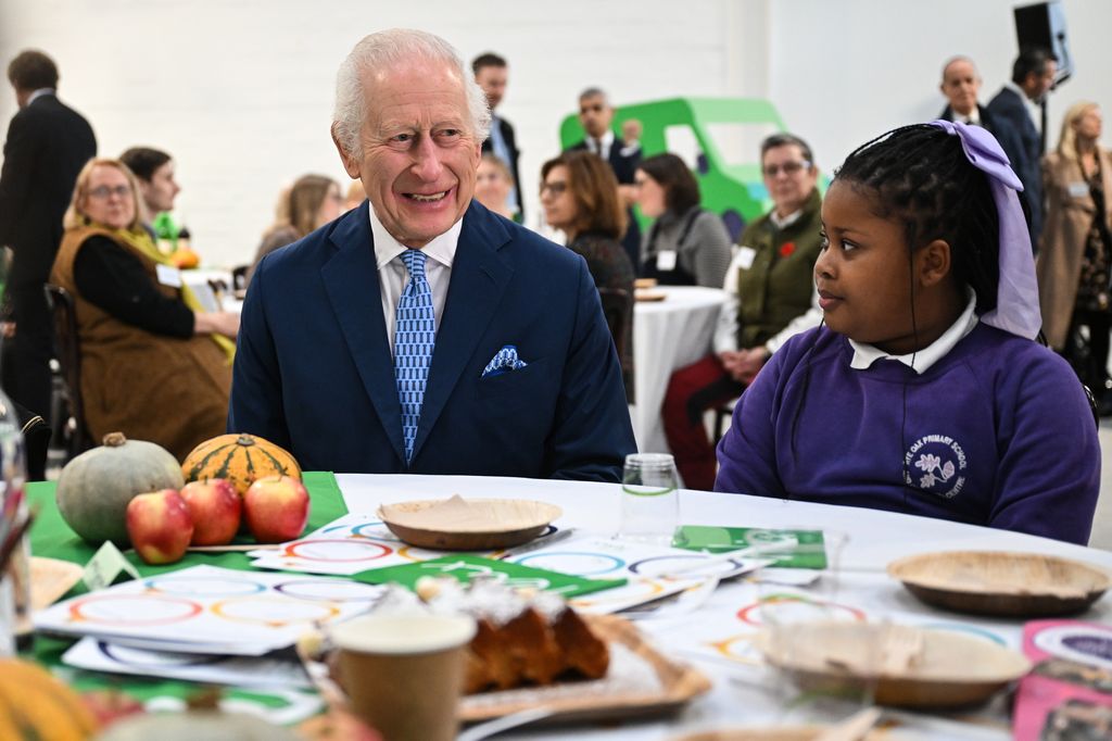 King Charles with schoolchildren in Deptford 