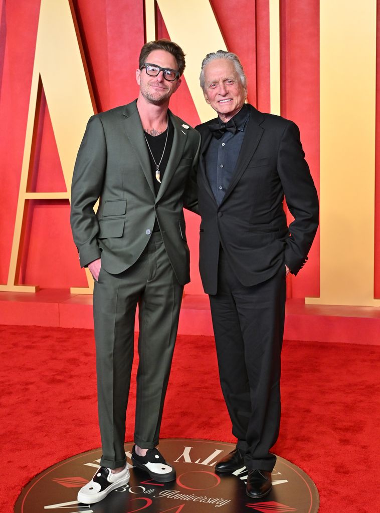 Michael and cameron Douglas on red carpet