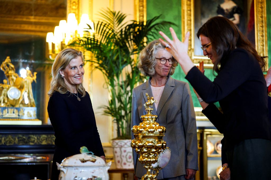 Sophie, Duchess of Edinburgh looked engaged during the exhibition chat
