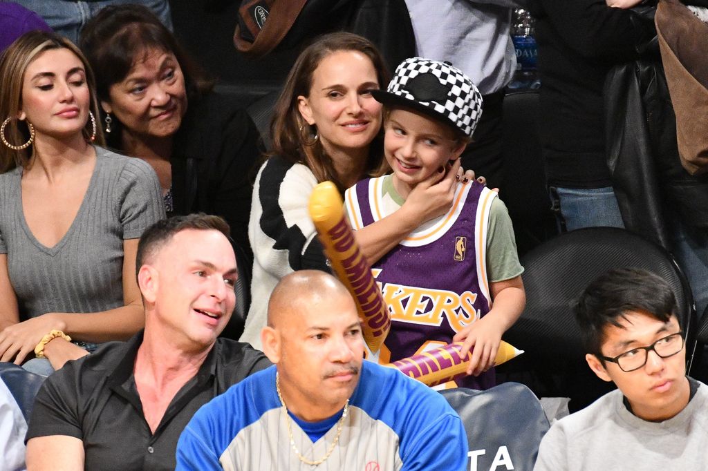 Natalie and her son Aleph Portman-Millepied often attend basketball games