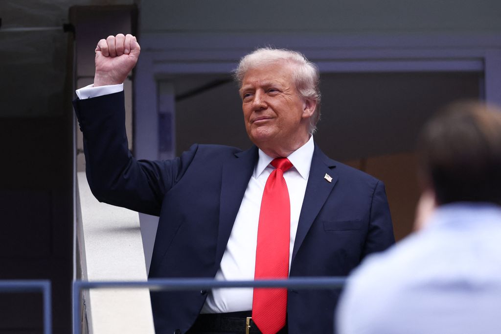 US President Donald Trump arrives to attend the men's singles final tennis match between Spain's Carlos Alcaraz and Italy's Jannik Sinner on the last day of the US Open tennis tournament at the USTA Billie Jean King National Tennis Center in New York City on September 7, 2025.