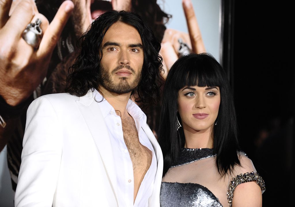 Actor Russell Brand and singer Katy Perry attend the premiere of "Get Him To The Greek" at The Greek Theatre on May 25, 2010 in Los Angeles, California