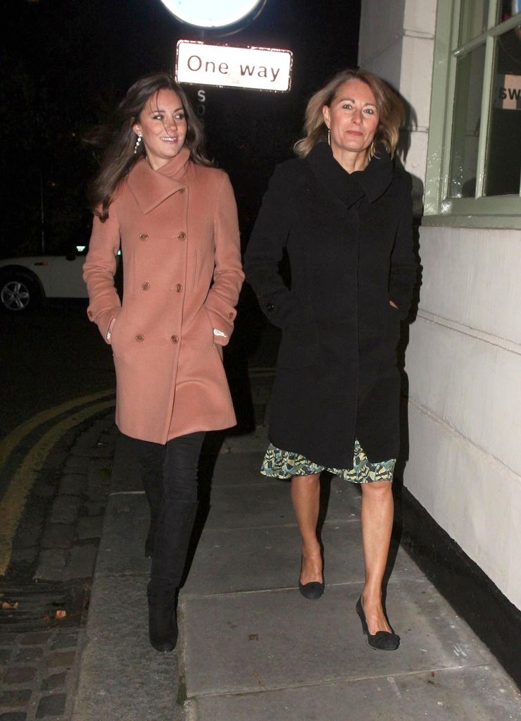 Kate and Carole Middleton pictured in London on Carole's 53rd birthday