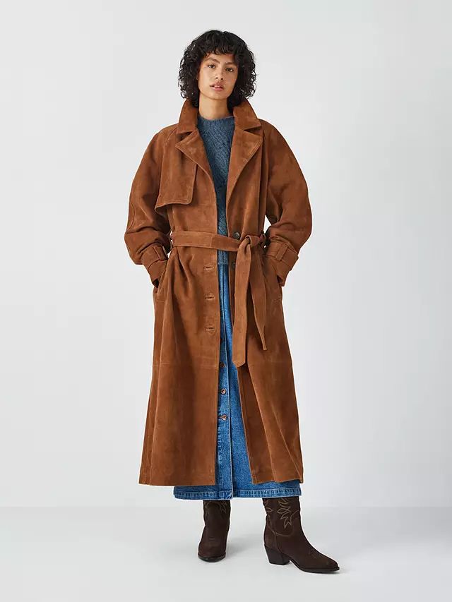 John Lewis AND/OR Suki Suede Trench Coat