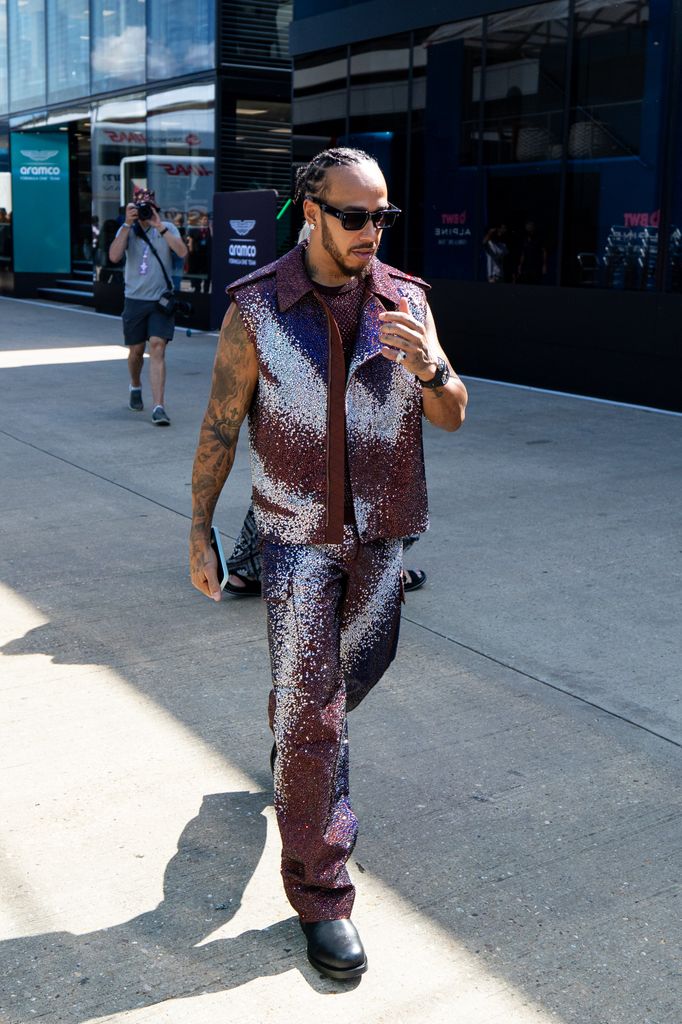 Lewis Hamilton of Great Britain and Ferrari walks in the paddock during previews ahead of the F1 Grand Prix of Great Britain at Silverstone Circuit on July 3, 2025 in Northampton, United Kingdom. (Photo by Kym Illman/Getty Images)