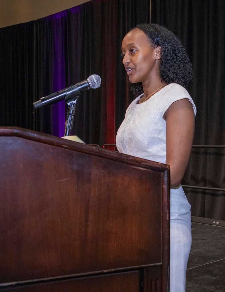 The 20-year-old spoke on the issue of period poverty