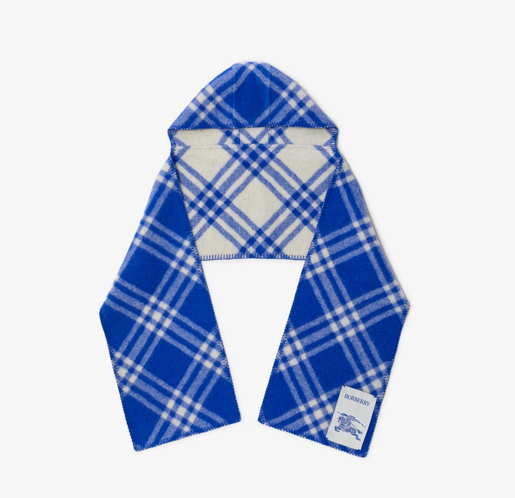 Check Wool Hooded Scarf - Burberry