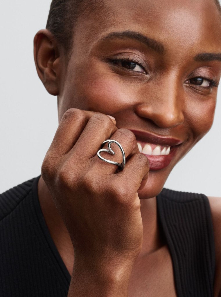 Organically Shaped Heart Ring Sterling silver