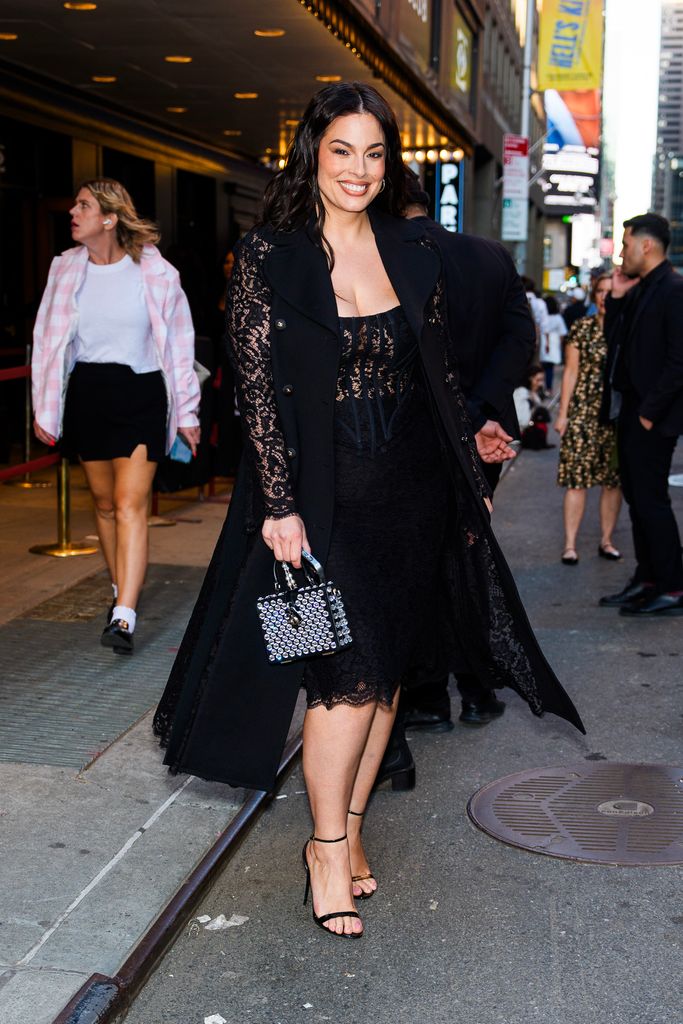 Ashley Graham in head-to-toe black lace