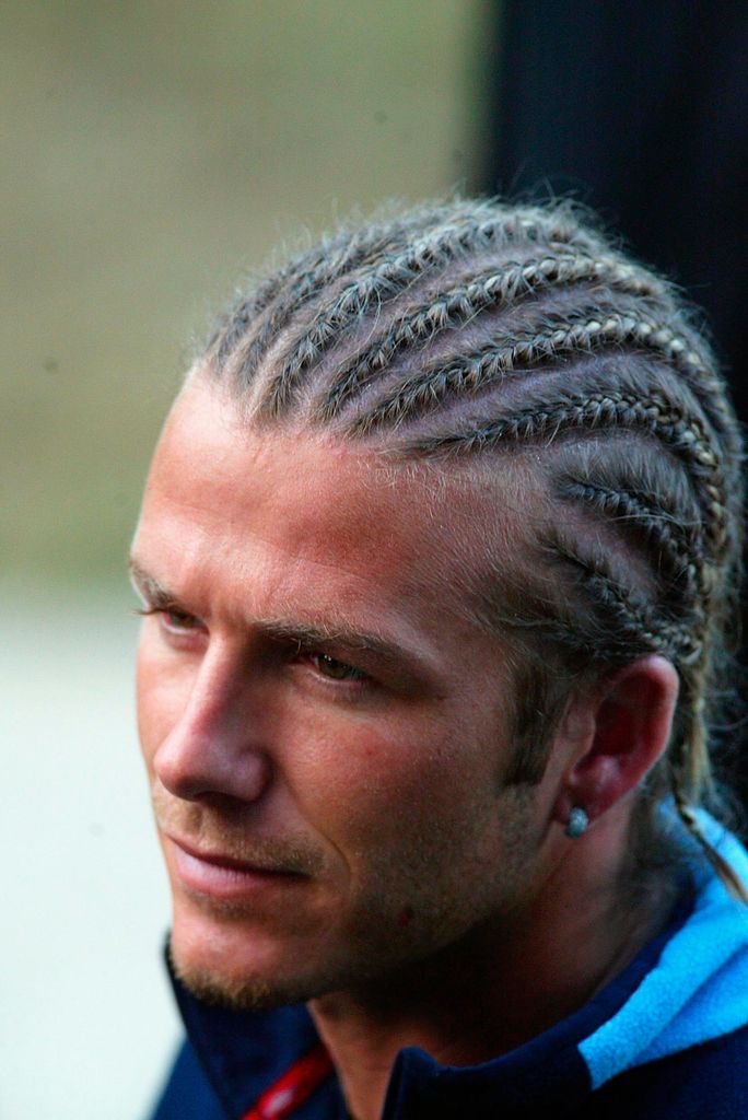 David Beckham with cornrows