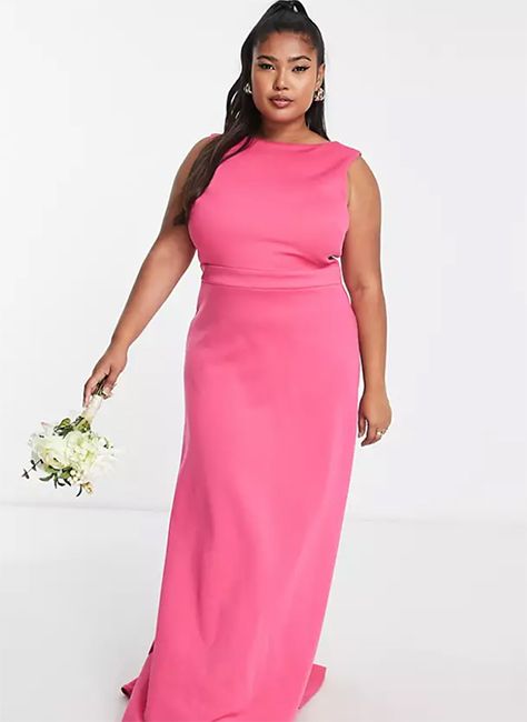 asos pink bridesmaid maxi dress