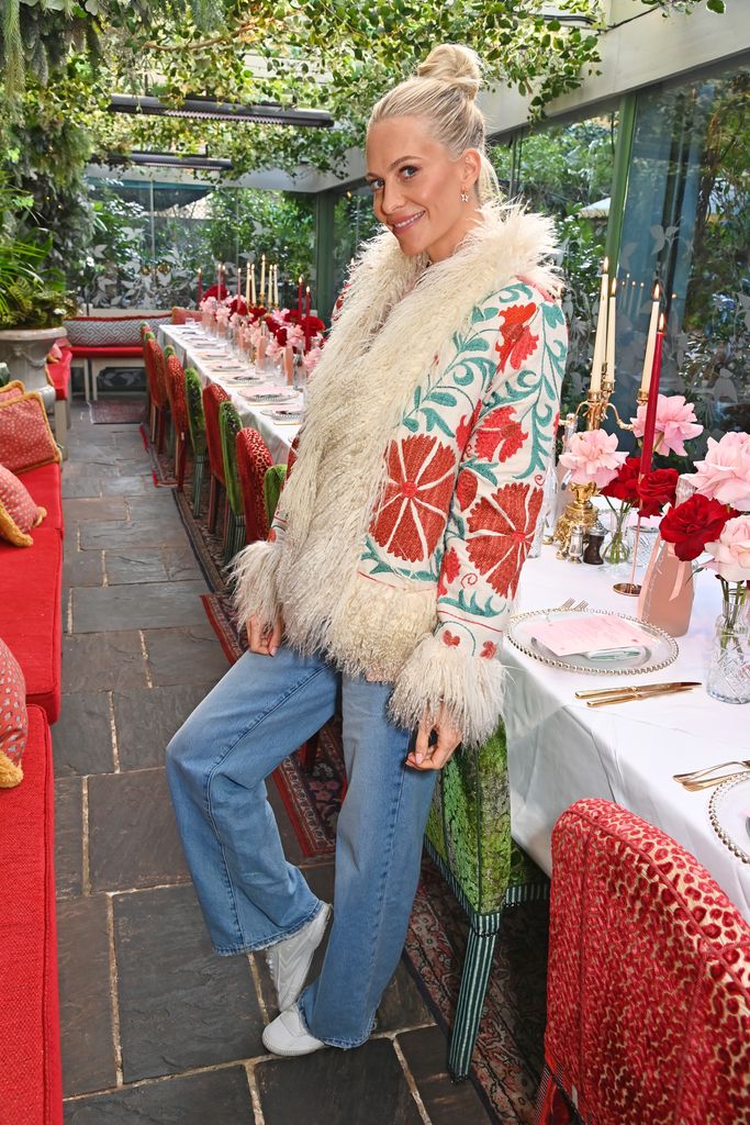 Poppy Delevingne attends Poppy Delevingne's Della Vite Valentine's lunch at The Ivy Chelsea Garden on February 1, 2024 in London, England. 