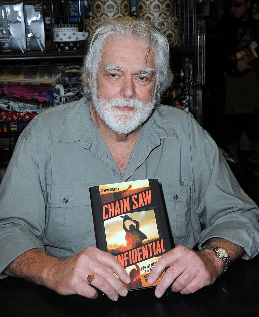 Gunnar Hansen holding his memoir