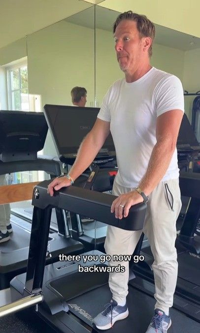 chip gaines standing on tredmill