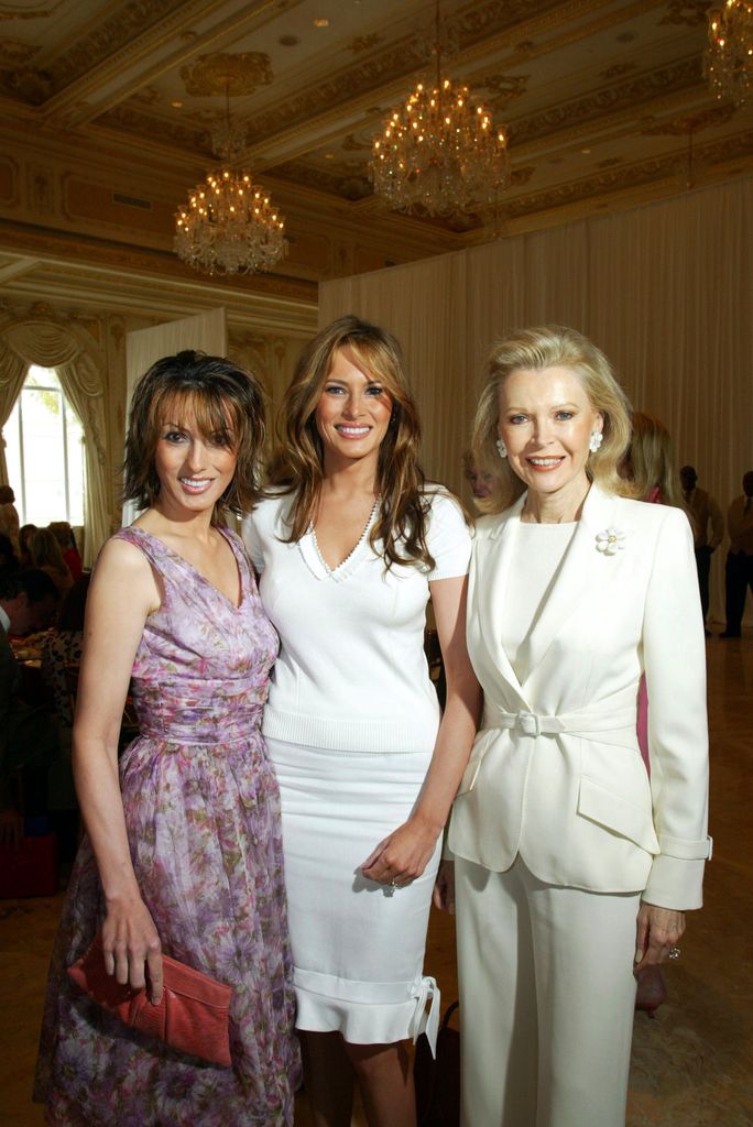 (L to R) Ines Knauss, Melania Trump, and Audrey Gruss attend the Valentino Fashion Luncheon benefitting Boy's Club of New York at Mar-a-Lago February 4, 2005 in Palm Beach Florida.