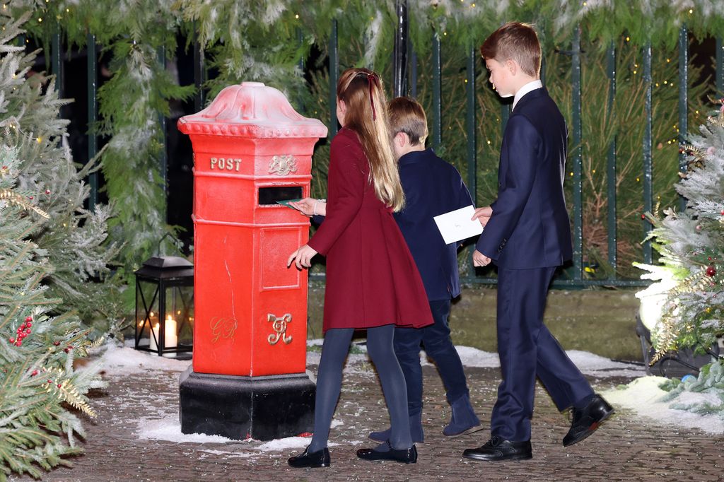 Princess Charlotte, Prince Louis and Prince George post letters to Santa