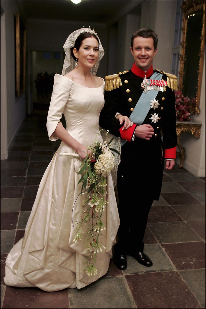 Mary and Frederik on their wedding day in 2004
