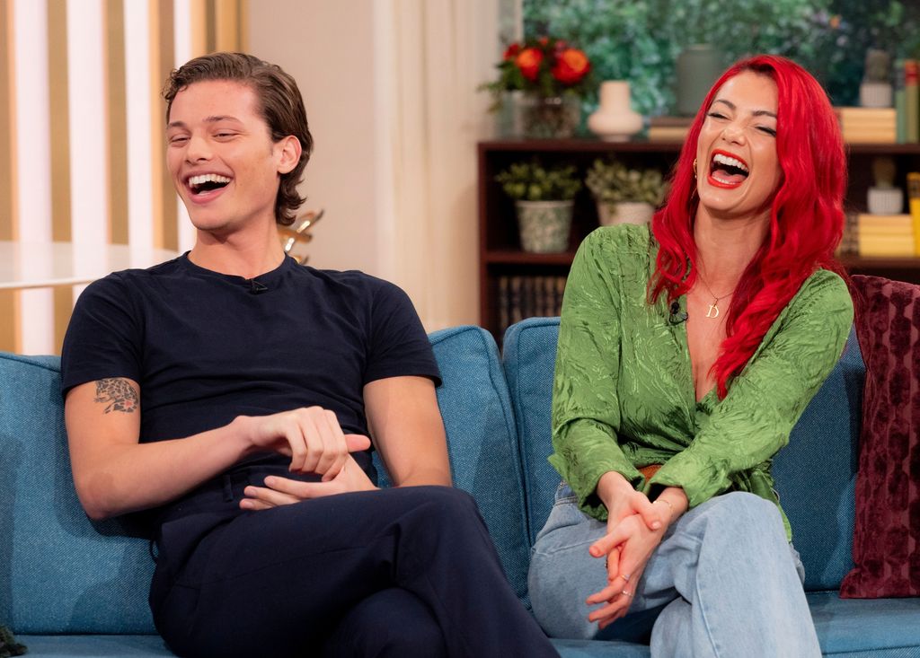 Dianne Buswell and Bobby Brazier laughing on This Morning