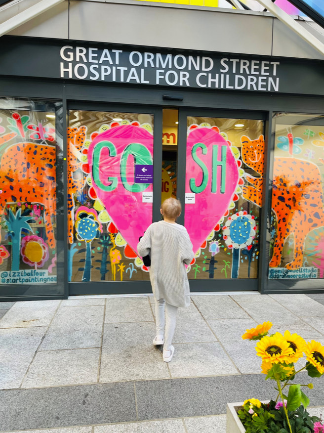 girl outside hospital