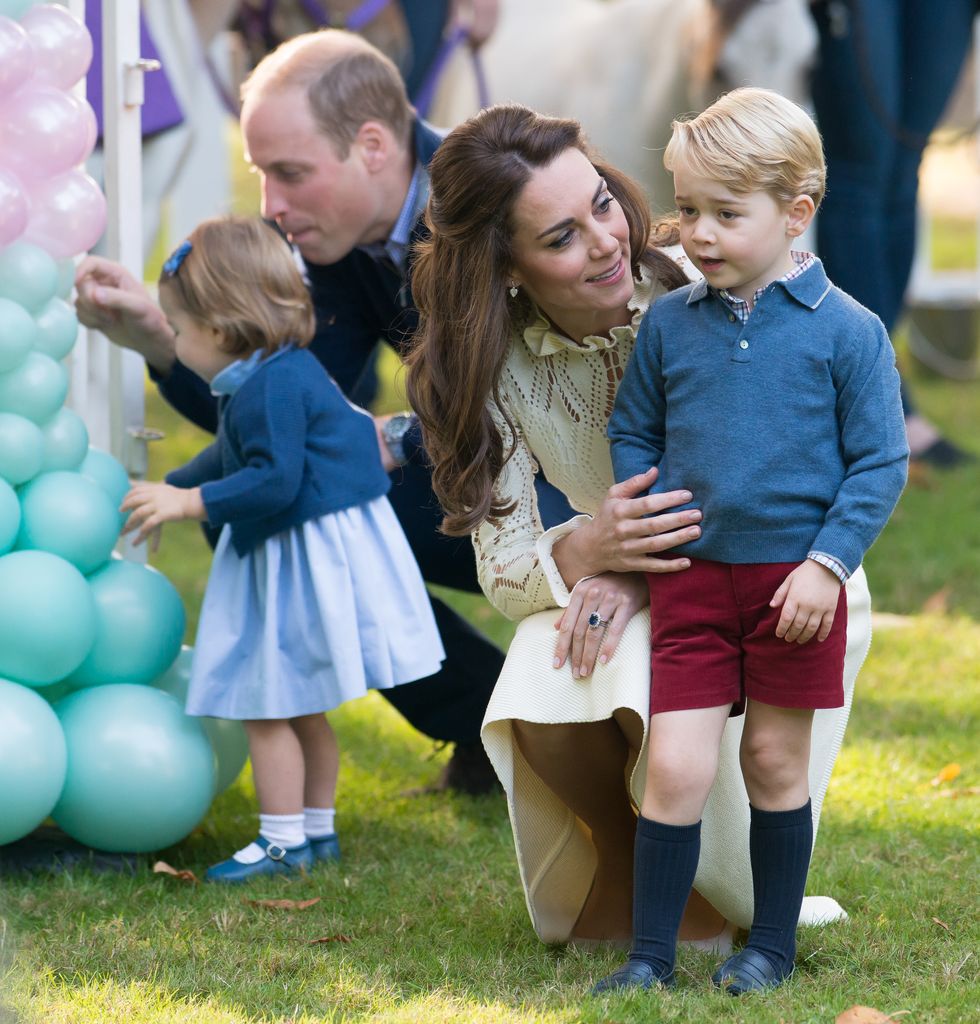 William and Kate at a children's party in Canada with George and Louis