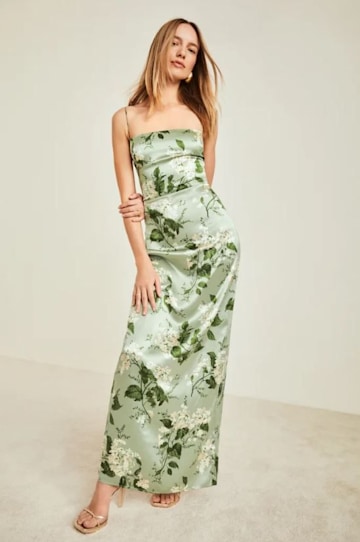 floral satin dress reformation