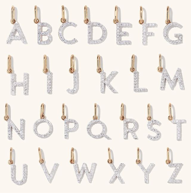 diamond letter charm