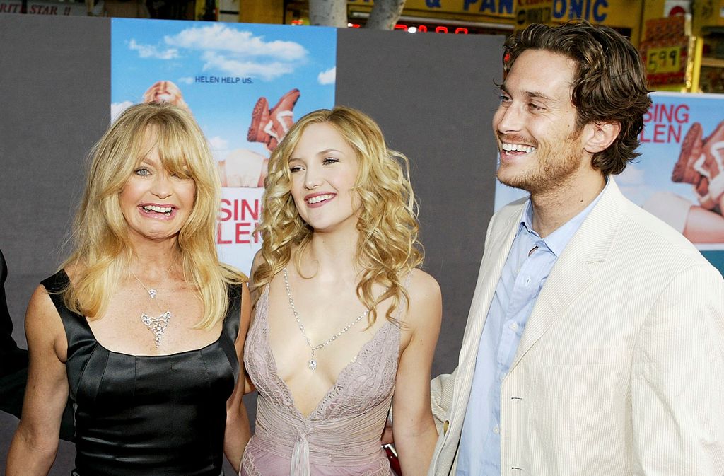 Kurt Russell, his partner, actress Goldie Hawn, and her children, actress Kate Hudson and actor Oliver Hudson, attend the film premiere of the romantic comedy "Raising Helen"