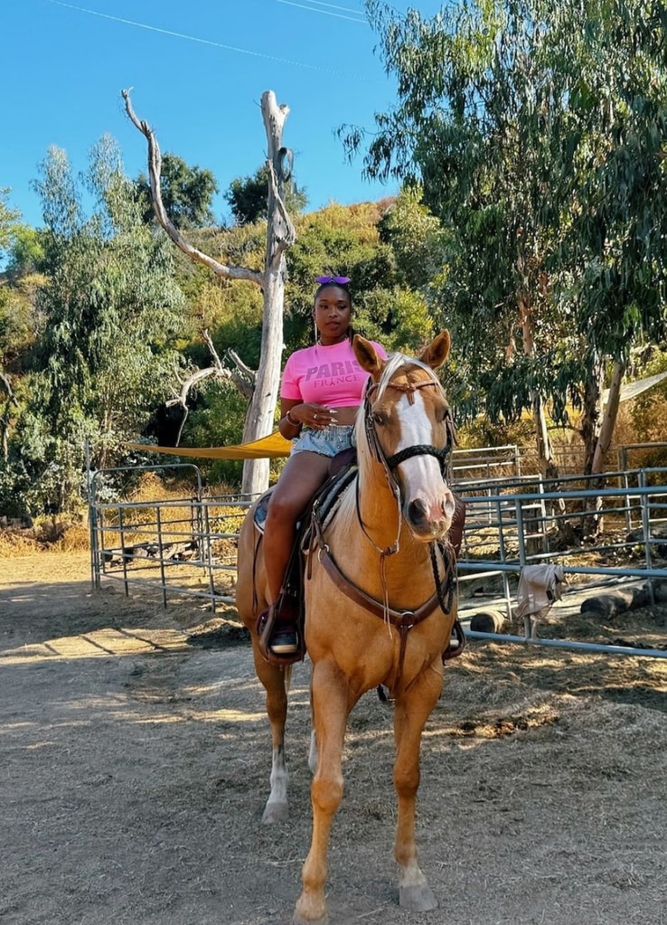 Photo shared by Jennifer Hudson on Instagram September 2024 of her birthday celebrations with her son David and boyfriend Common