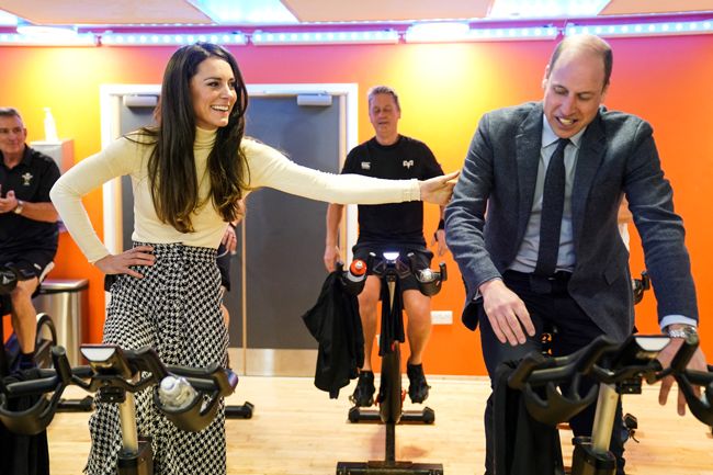 prince william and kate middleton on spin bikes