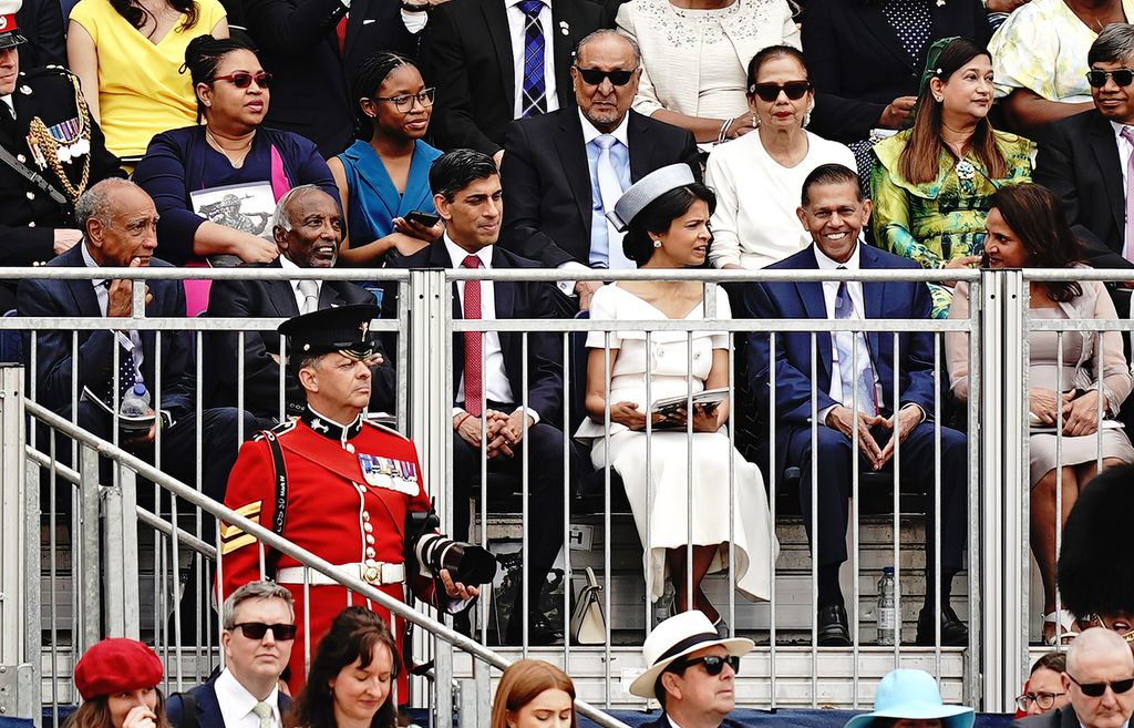 Prime Minister Rishi Sunak and his wife Akshata Murty during the Trooping the Colour ceremony