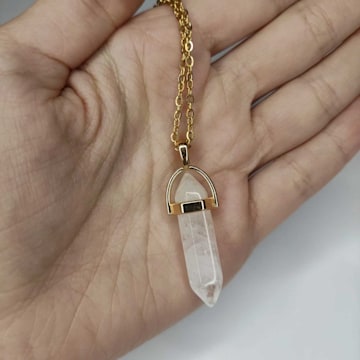 Clear Quartz Necklace from Etsy