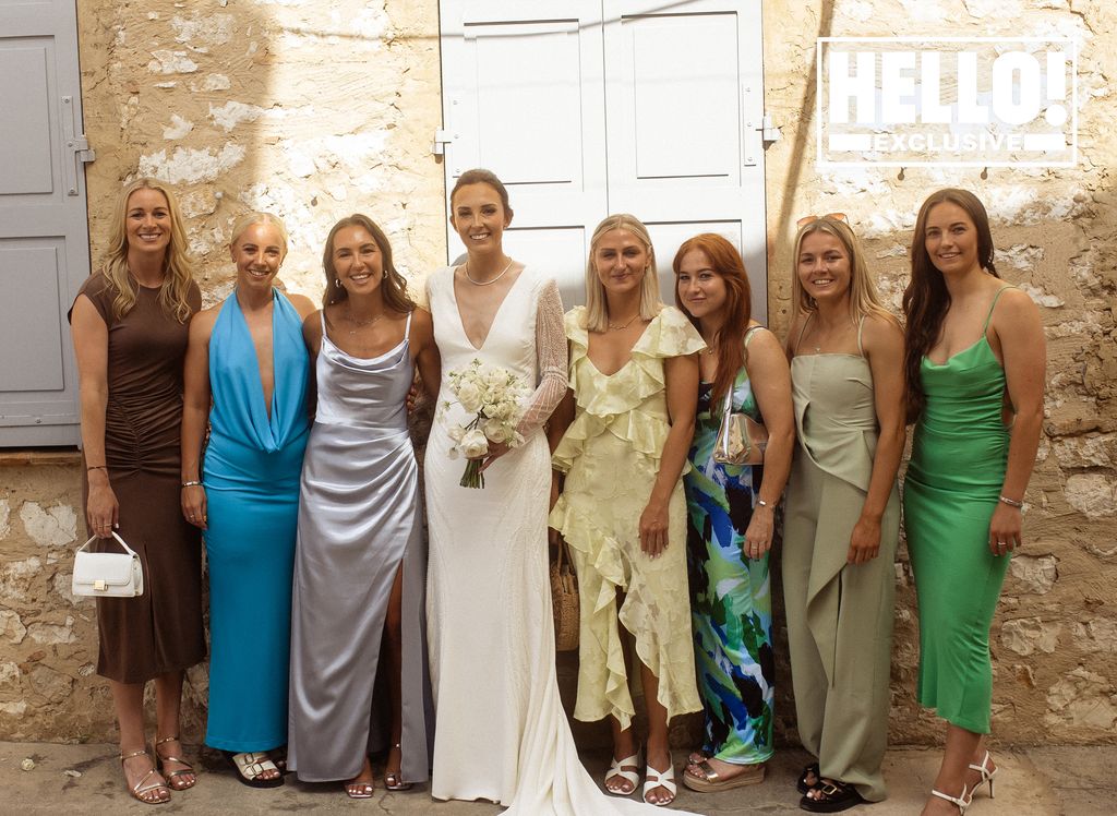 Caroline Weir with her friends on her wedding day