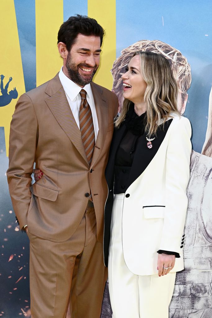 John Krasinski and Emily Blunt  attend a special screening of "The Fall Guy" at BFI IMAX Waterloo on April 22, 2024 in London, England.