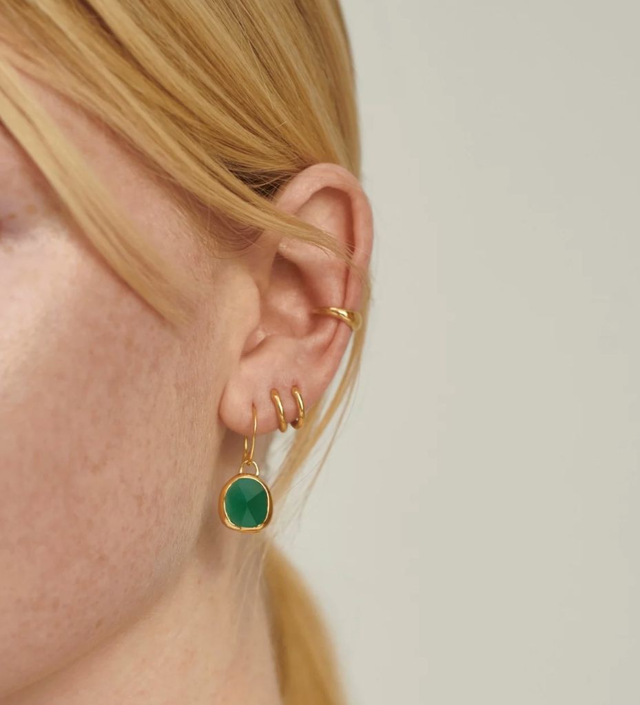 The earrings look extremely stylish - especially stacked with other gold pieces