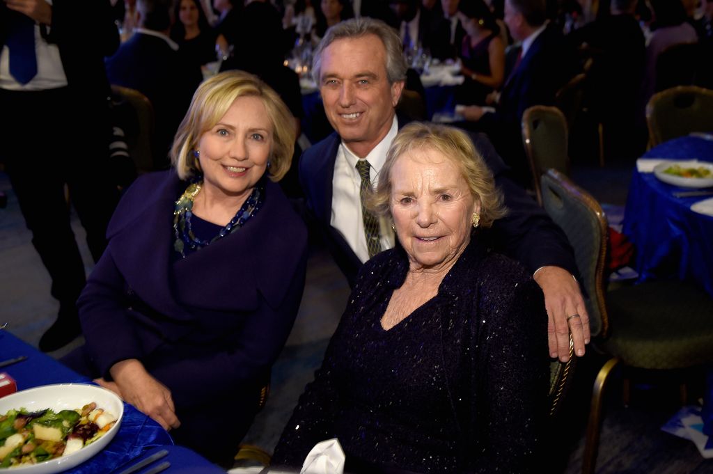 Hillary Rodham Clinton, Robert F. Kennedy Jr. and Ethel Kennedy attend the RFK Ripple Of Hope Gala at Hilton Hotel Midtown on December 16, 2014 in New York City