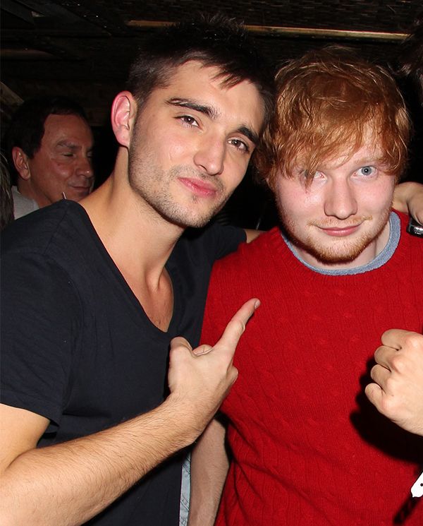 Ed Sheeran put his arm around Tom Parker