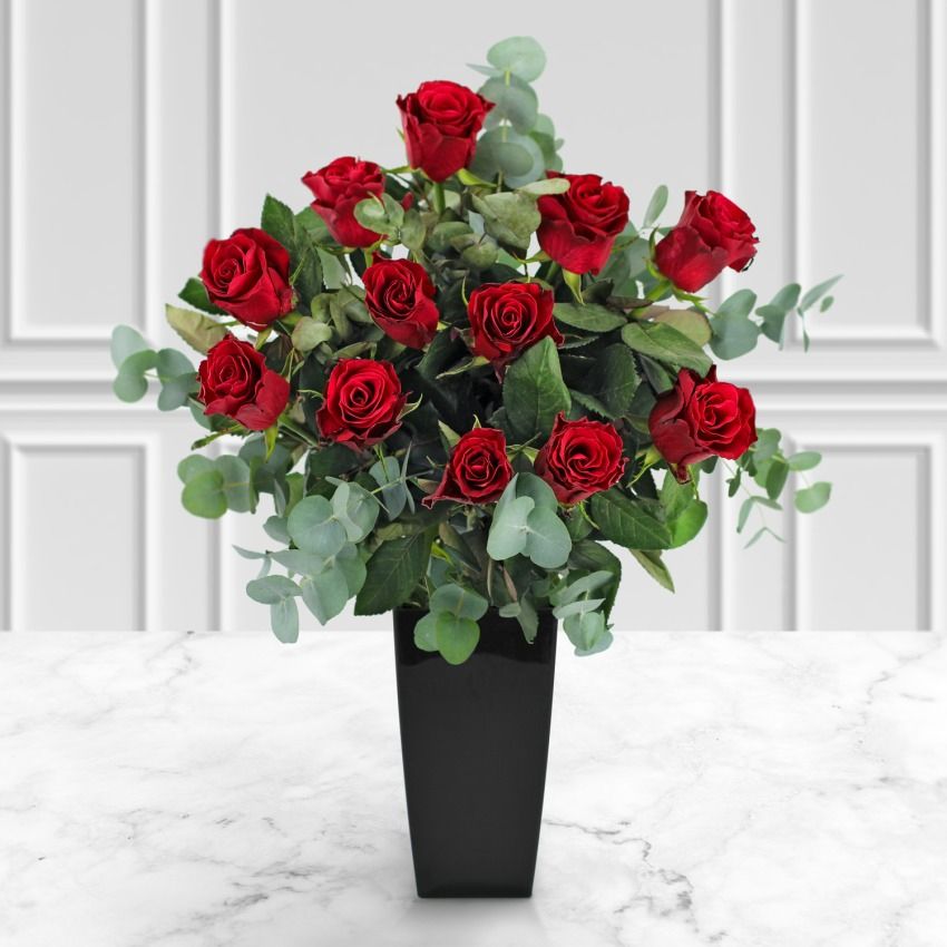 Valentine’s Dozen Luxury red roses by Post-A-Rose
