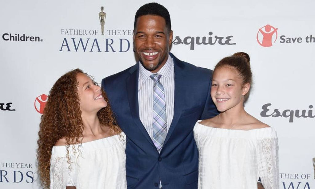 Michael Strahan and twin daughters Isabella and Sophie
