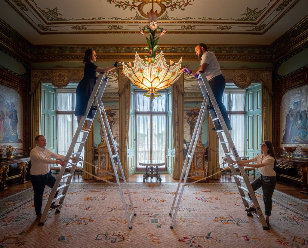 The Centre Room’s magnificent lotus-shaped chandelier 