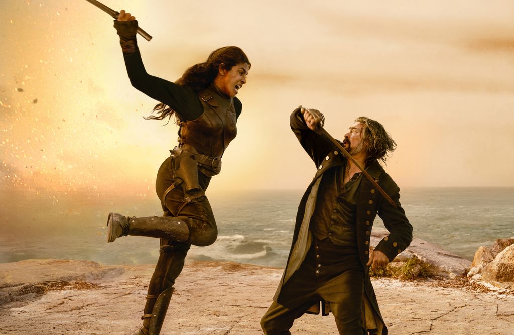 Ercell (Priyanka Chopra Jonas) and Captain Connor (Karl Urban) in The Bluff